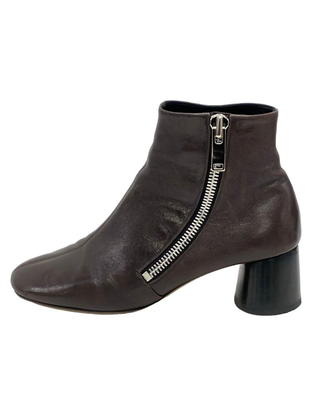 Celine Short Boots Dark Brown Leather
